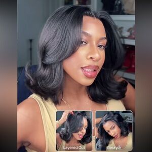 Nadula Elegant Black Layered Hair Wig